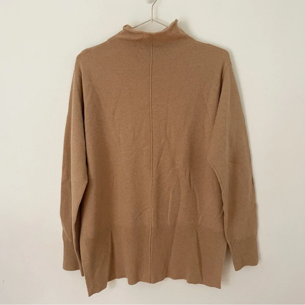 Gentle Herd cashmere and wool moc neck sweater in tan size M - Picture 2 of 10